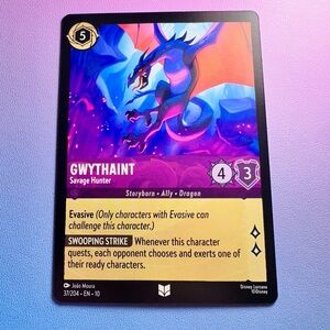 gwythaint [black cauldron] - 37/204 (uncommon) — lorcana: whispers in the well